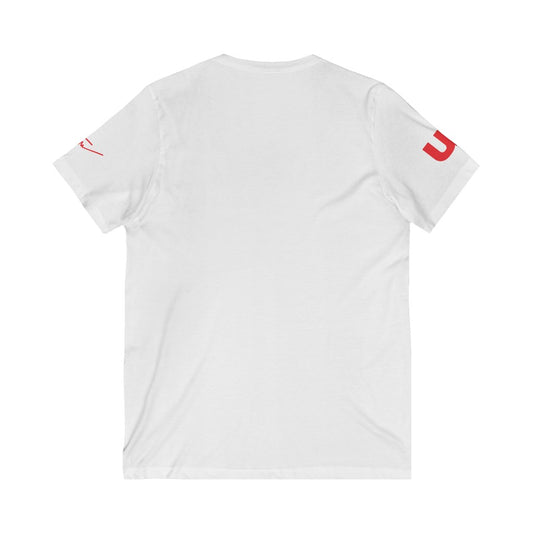 Urbana Couture Unisex Short Sleeve V-Neck Tee BLK/RED